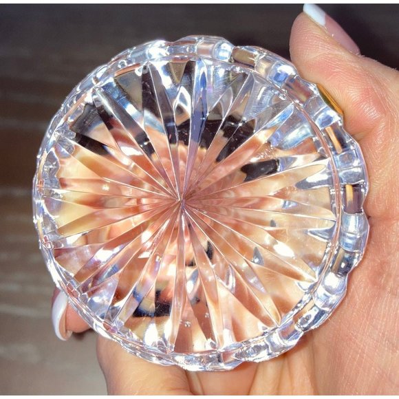*Waterford Round Cut Clear Crystal Faceted Paperweight - Picture 8 of 10